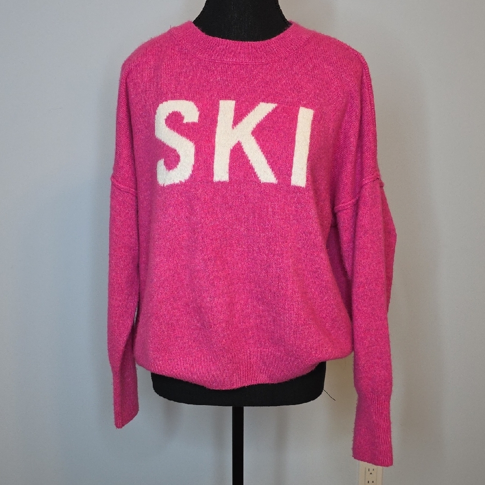 Vince Camuto Pink 'SKI' Crew Neck Sweater